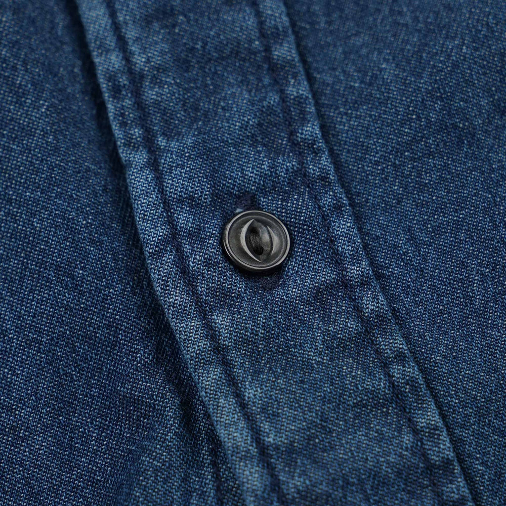 FrizmWORKS Bleached Denim Utility Shirt - Washed Denim