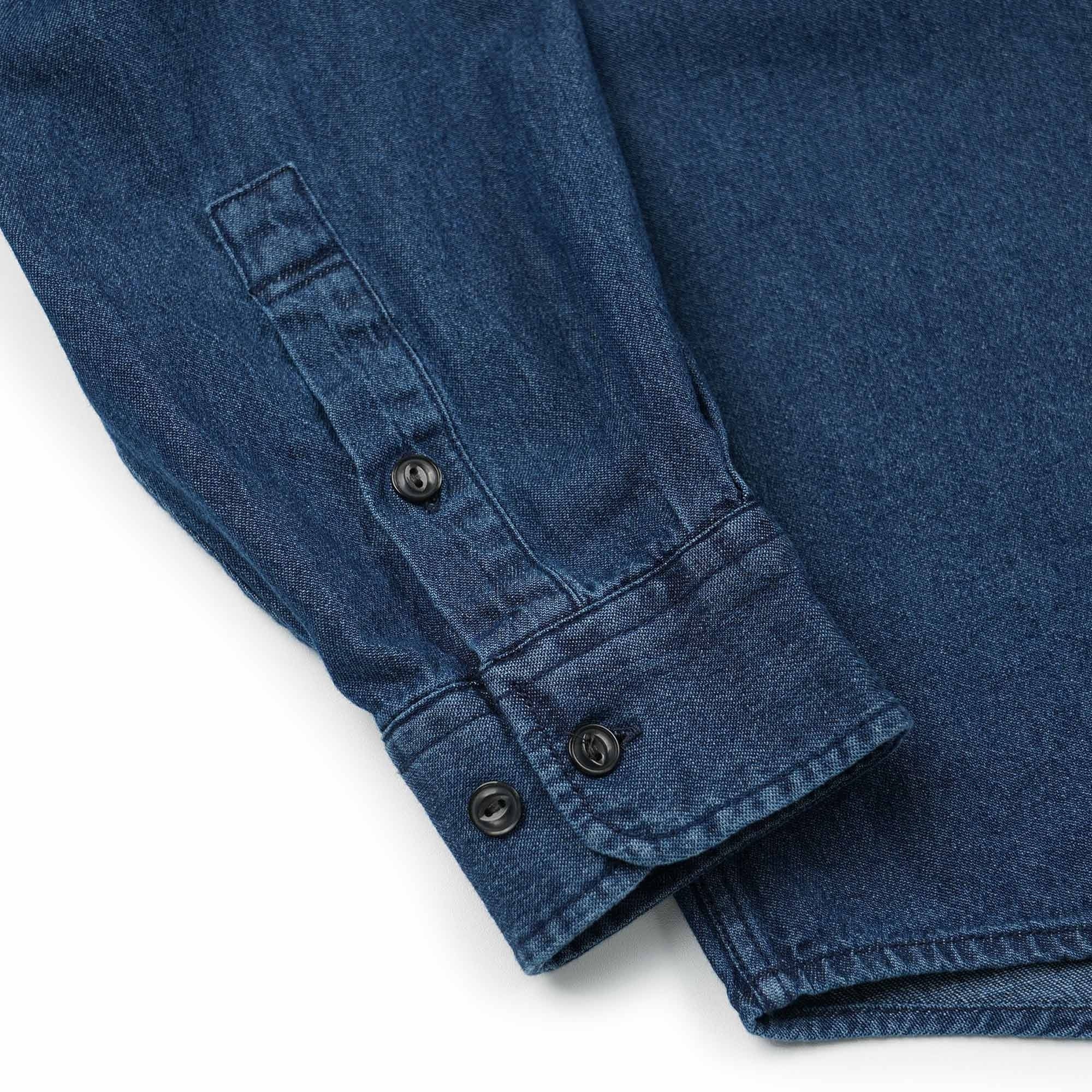 FrizmWORKS Bleached Denim Utility Shirt - Washed Denim