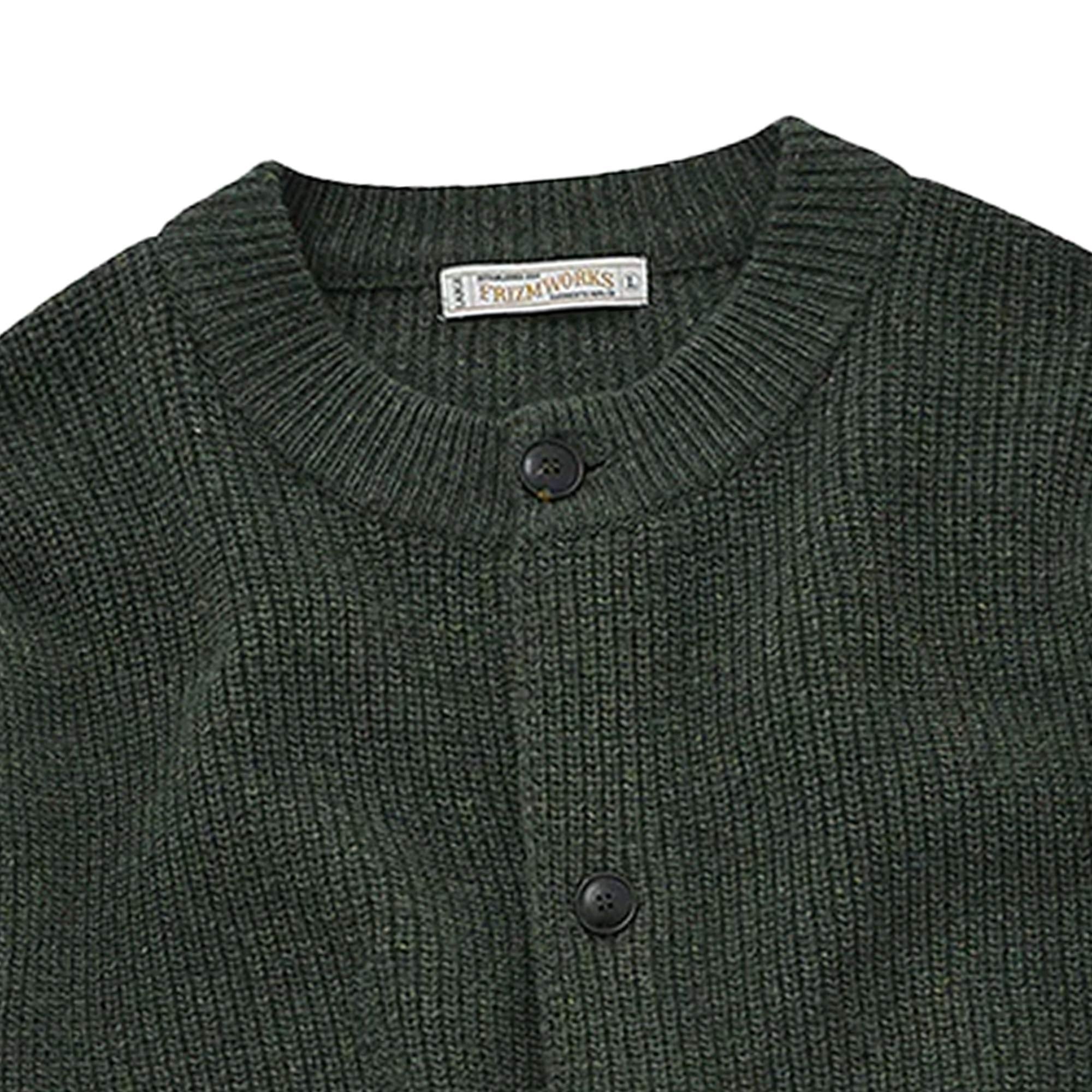 Heavy Wool Round Cardigan - Forest