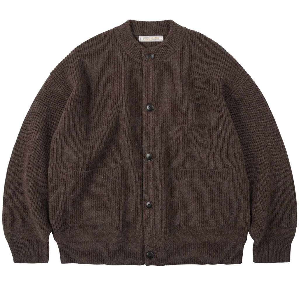 Heavy Wool Round Cardigan - Choco
