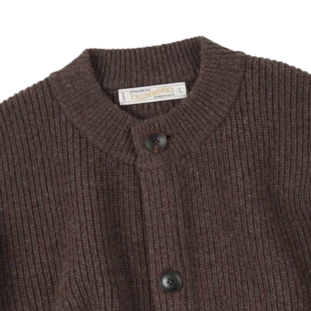 Heavy Wool Round Cardigan - Choco