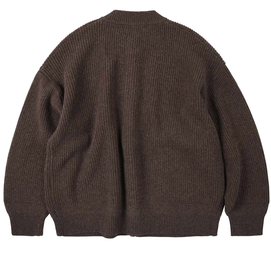 Heavy Wool Round Cardigan - Choco