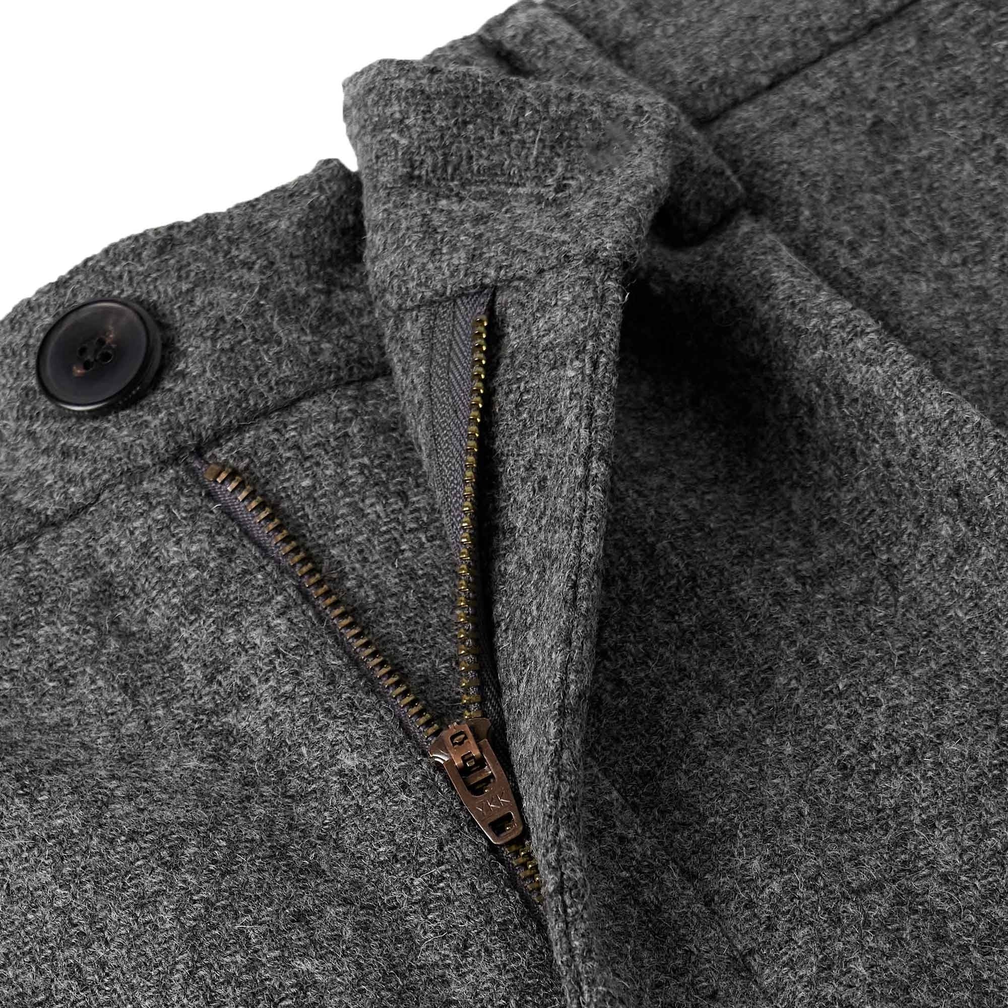 Pleated Wool Trousers - Grey