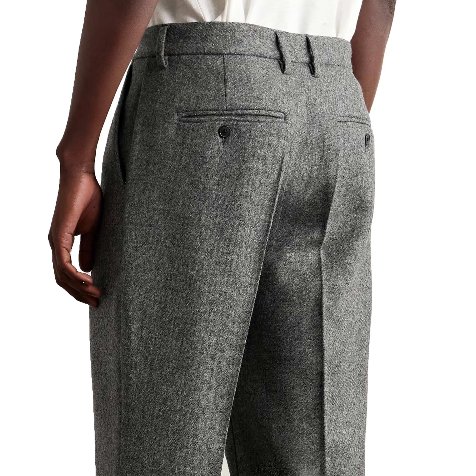 Pleated Wool Trousers - Grey