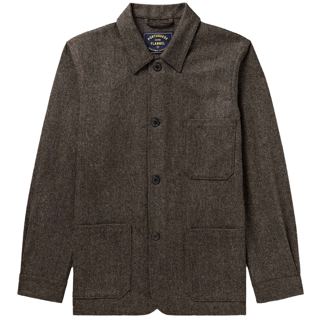 Labura Herringbone Virgin Wool Jacket - Brown