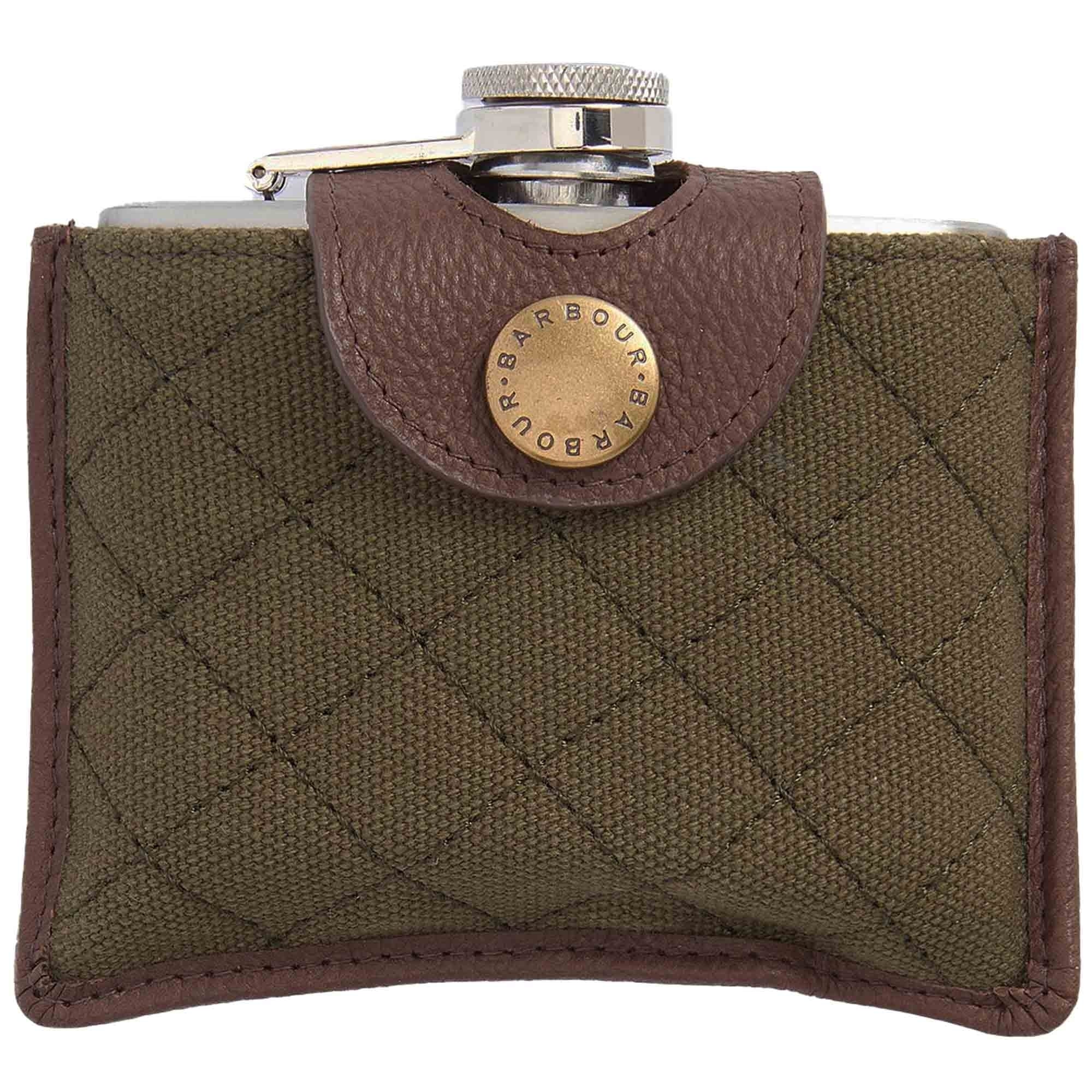 Padbury Quilted Hip Flask - Dark Brown