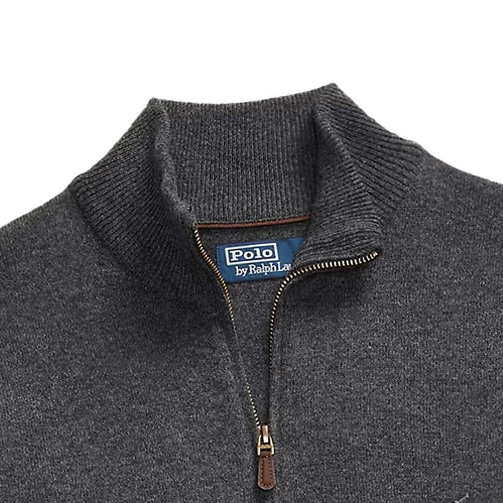 Wool Quarter-Zip Jumper - Charcoal