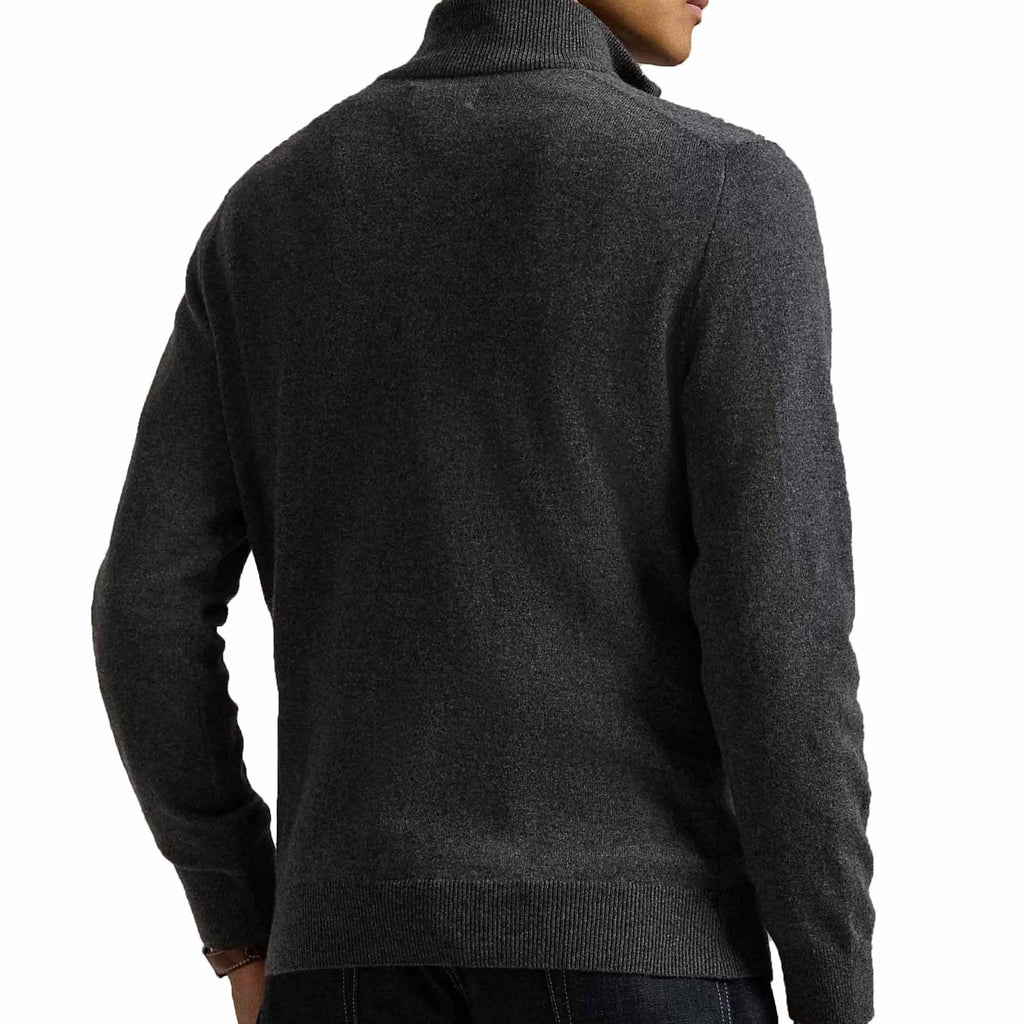 Wool Quarter-Zip Jumper - Charcoal