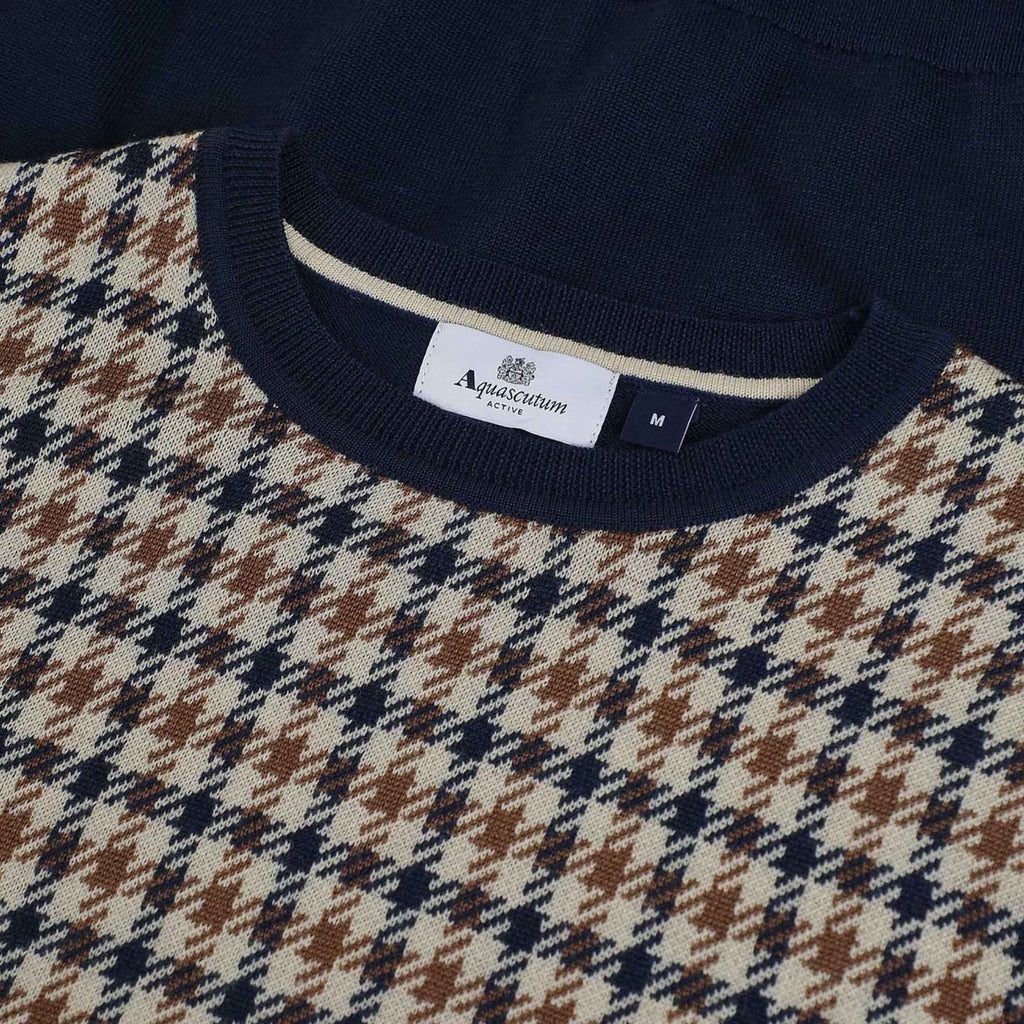Aquascutum Active Check Sweater - Navy