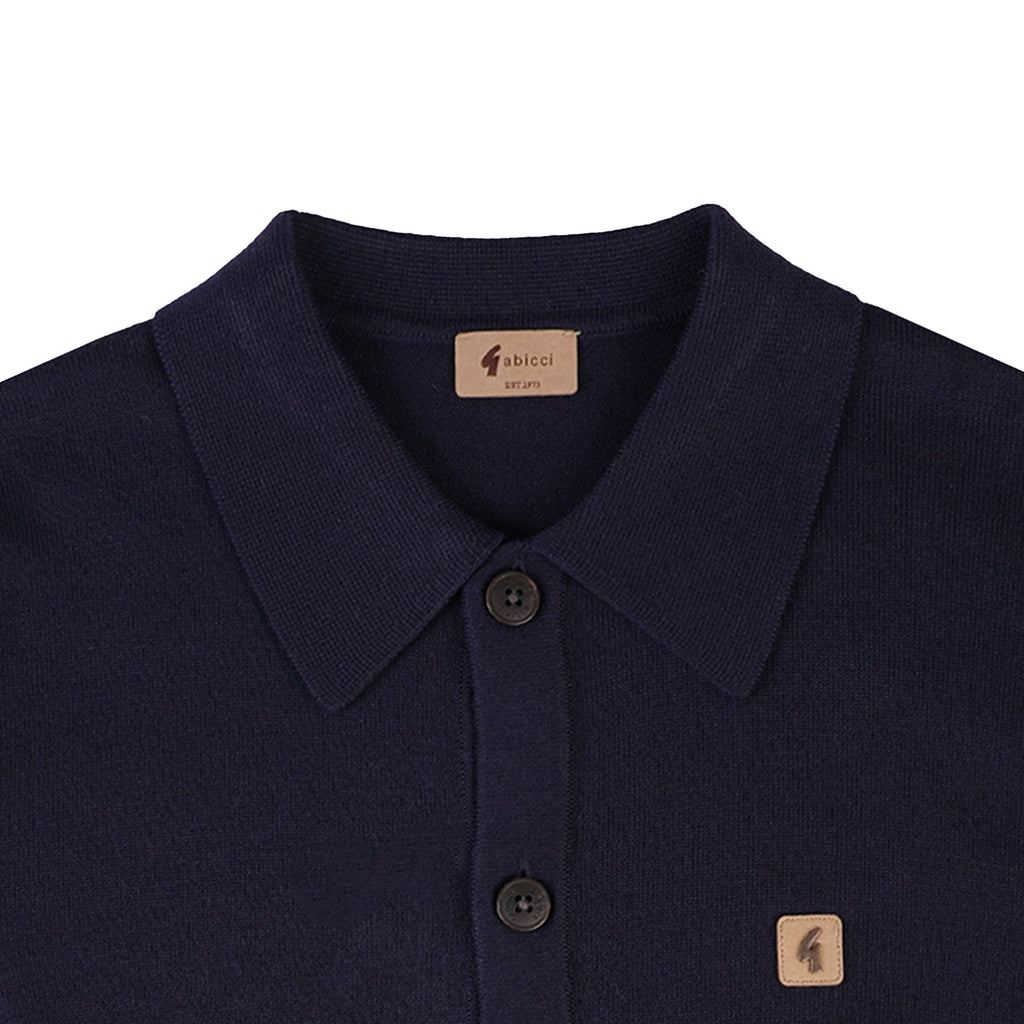 Azima Button Through Polo Shirt - Navy