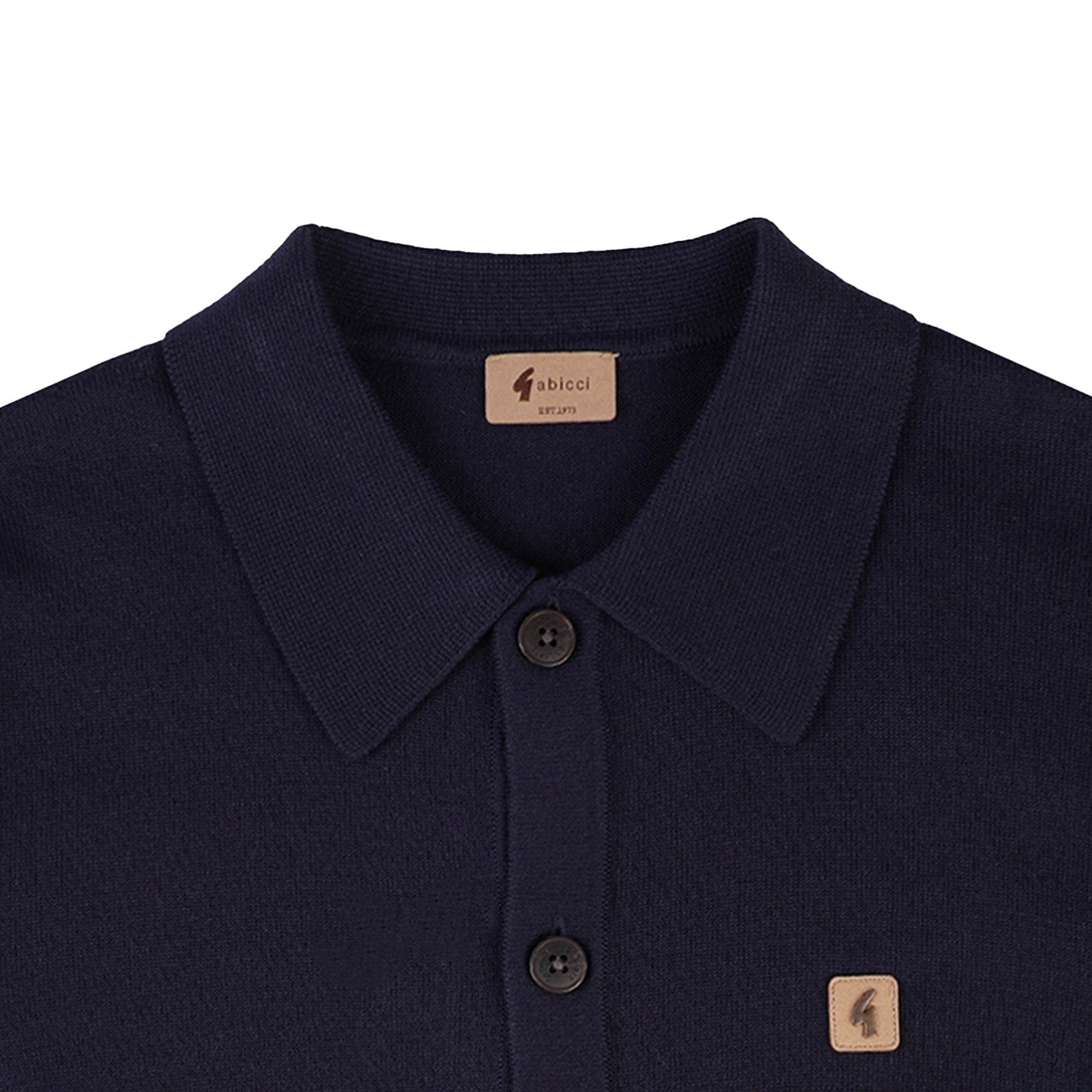 Azima Button Through Polo Shirt - Navy