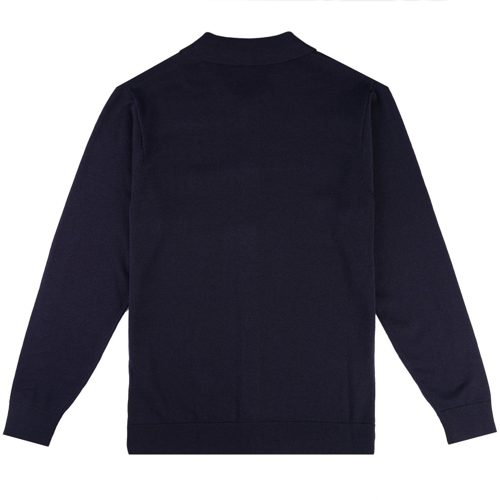 Azima Button Through Polo Shirt - Navy