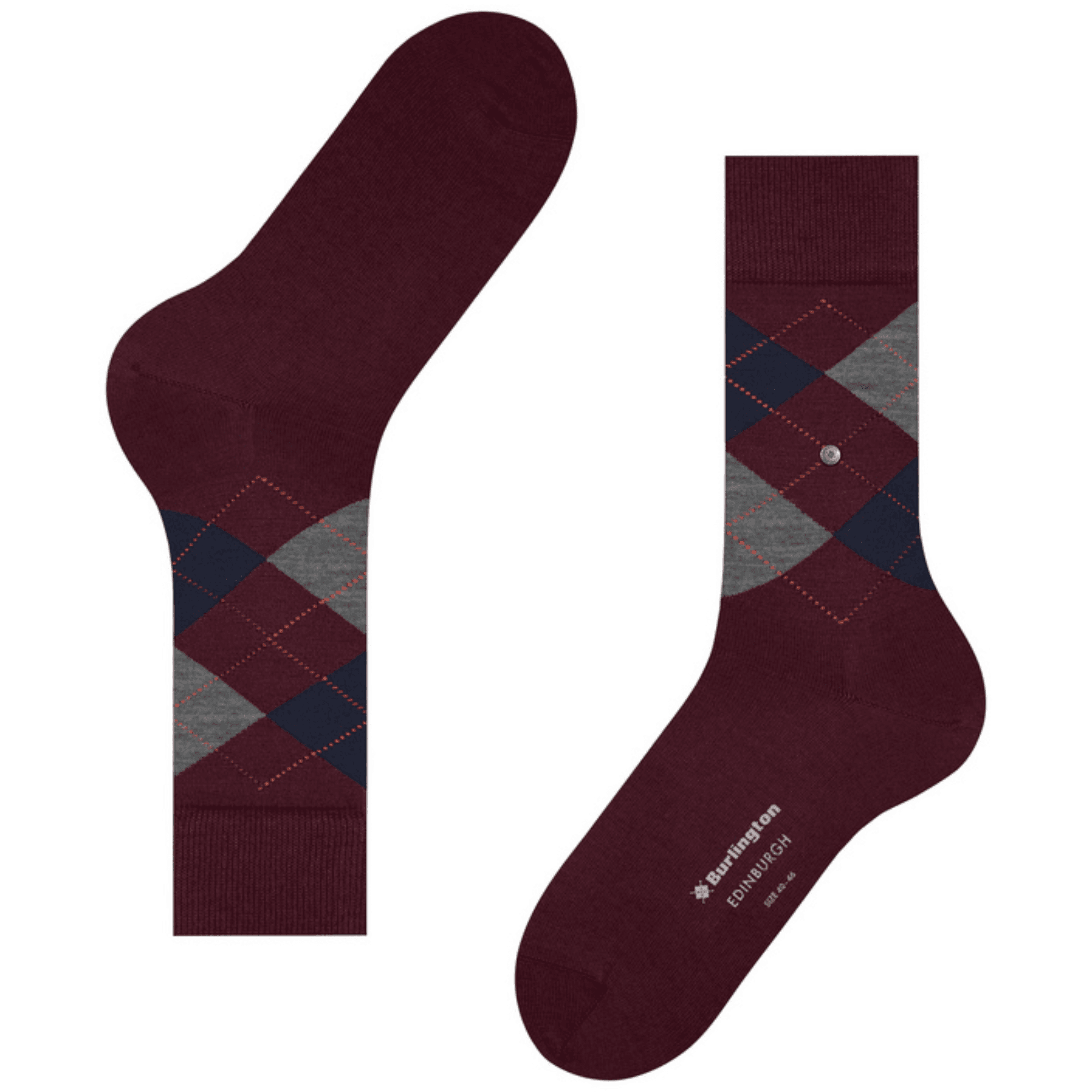 Burlington Socks Edinburgh Socks - Wine/Navy