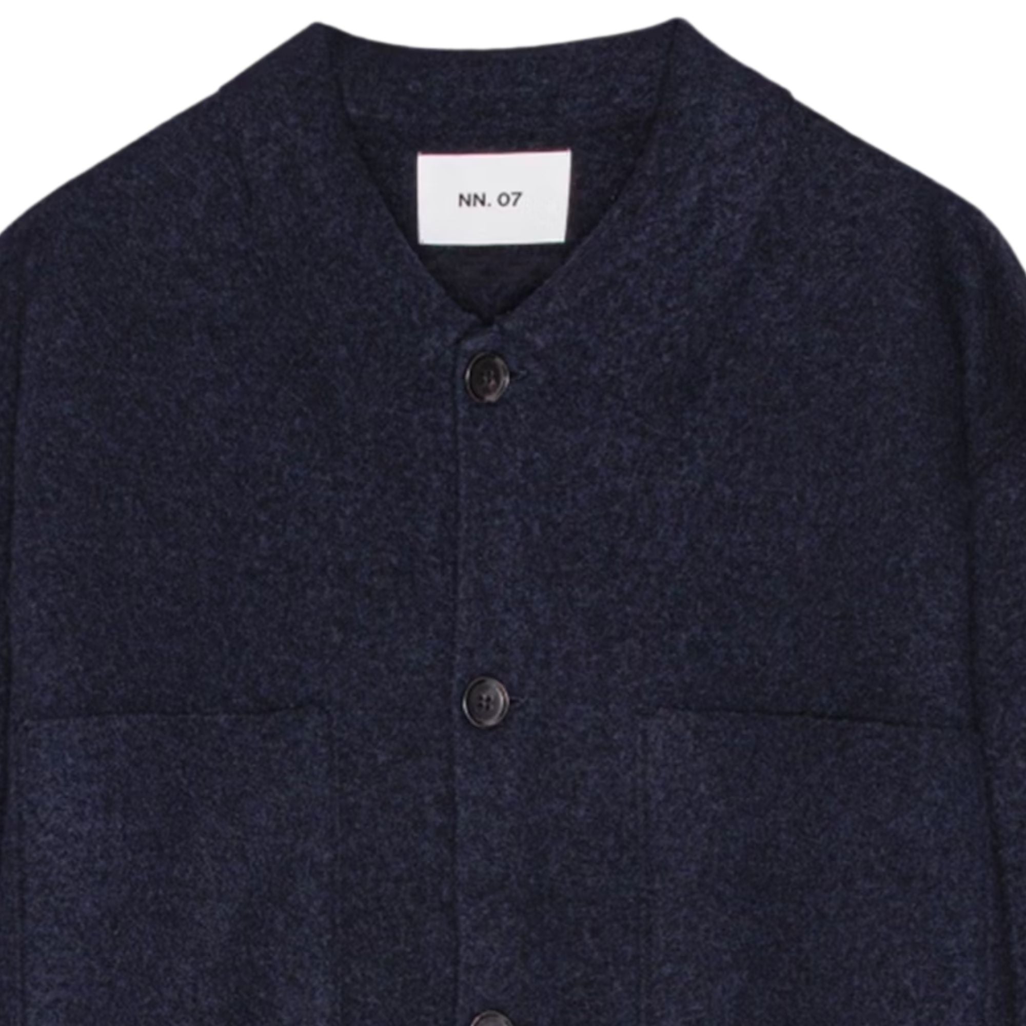 Jonas Boiled Wool Overshirt - Navy Blue