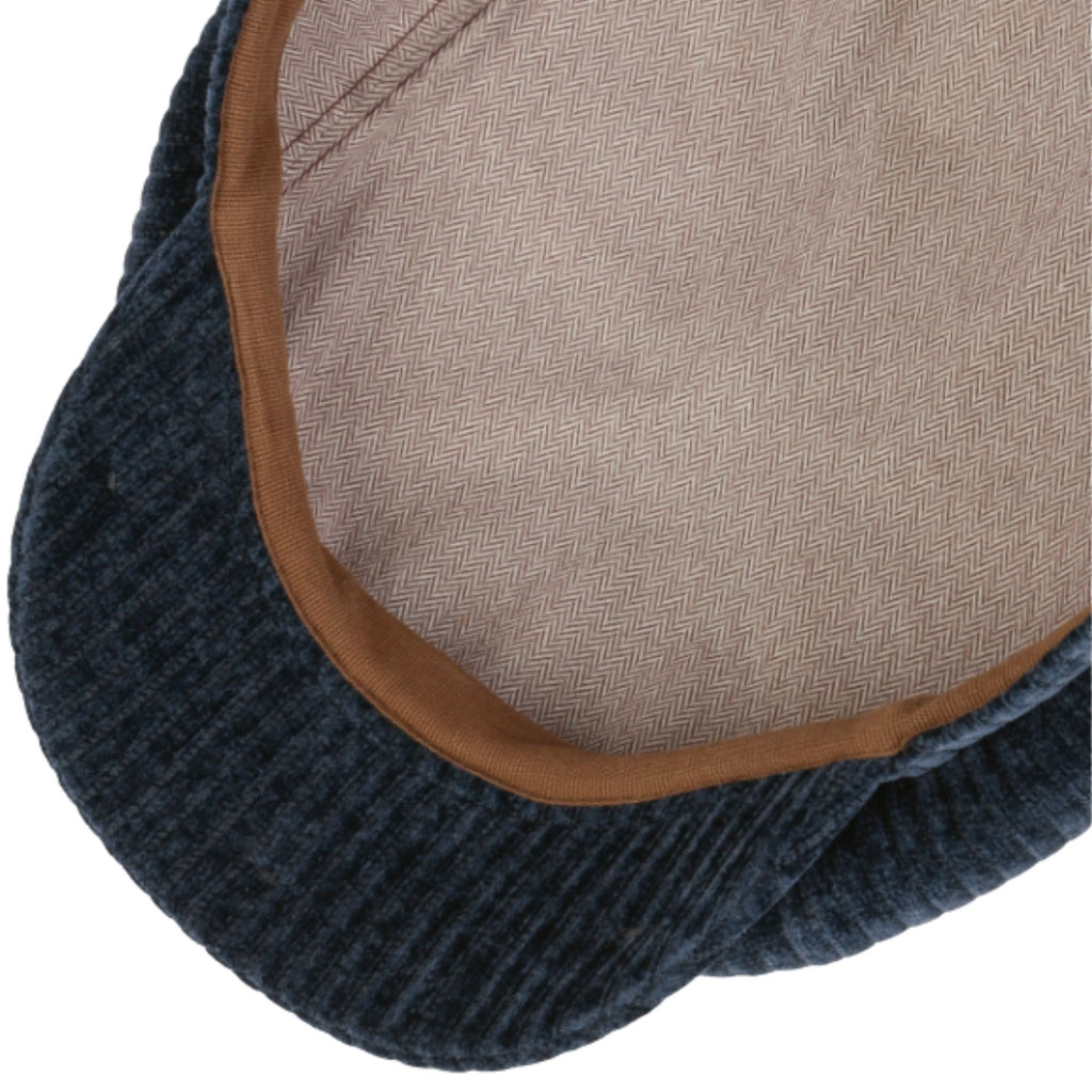 Hatteras Corduroy Jersey Flat Cap - Blue