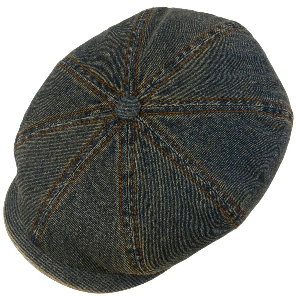 Hatteras Washed Denim Bakerboy Cap - Denim