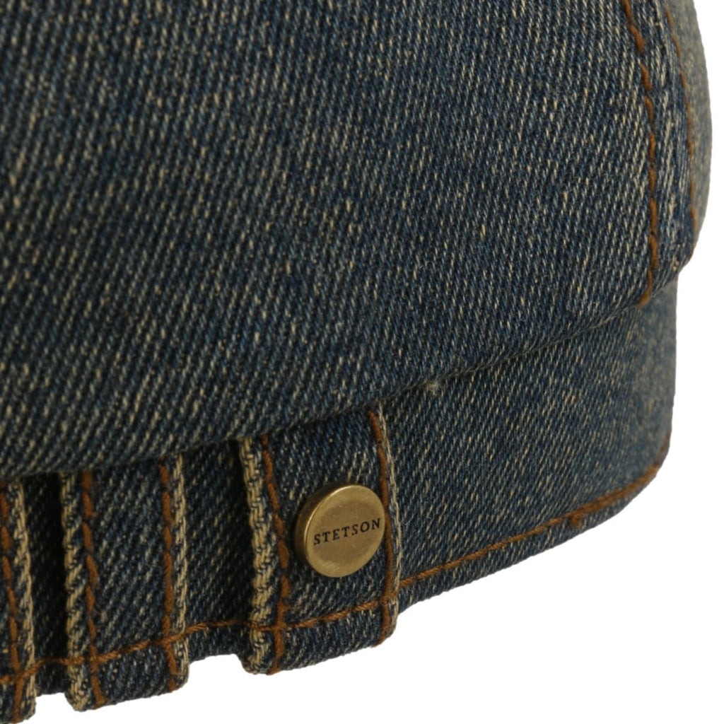 Hatteras Washed Denim Bakerboy Cap - Denim