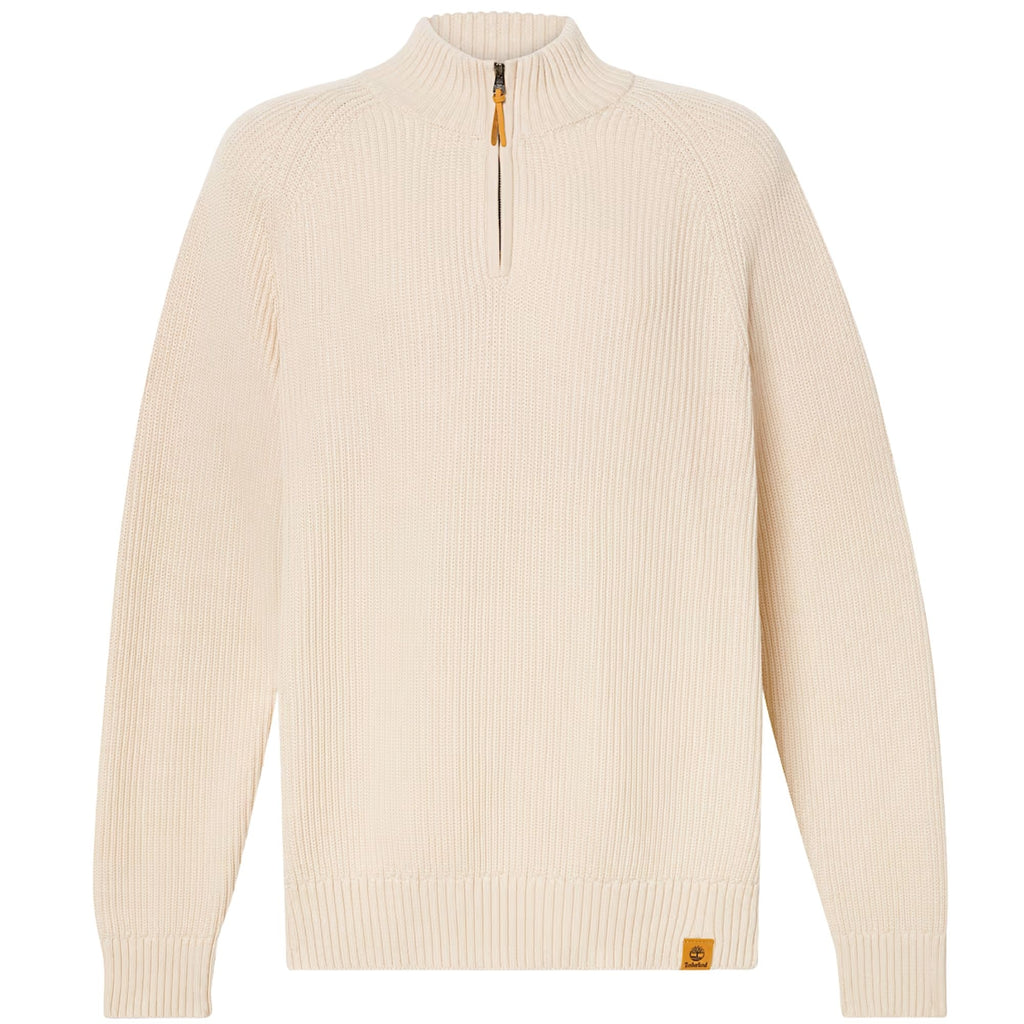 Timberland Williams River Textured Quarter-Zip Jumper for Men - Beige
