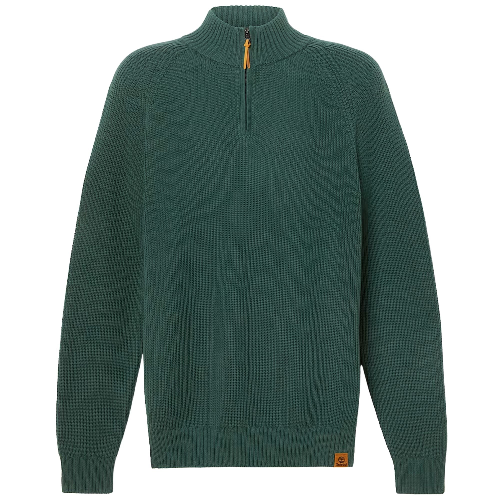 Timberland Williams River Textured Quarter-Zip Jumper for Men - Dark Green