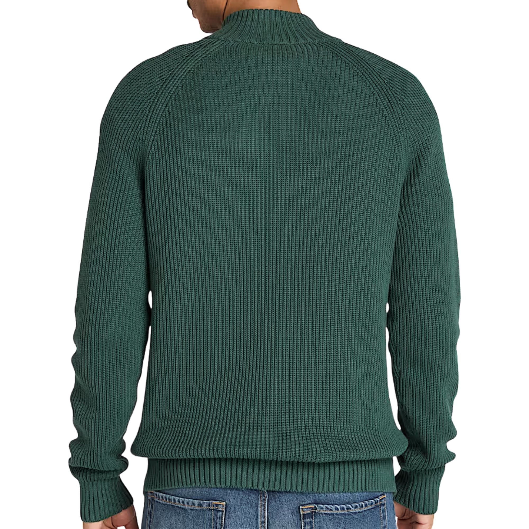 Timberland Williams River Textured Quarter-Zip Jumper for Men - Dark Green