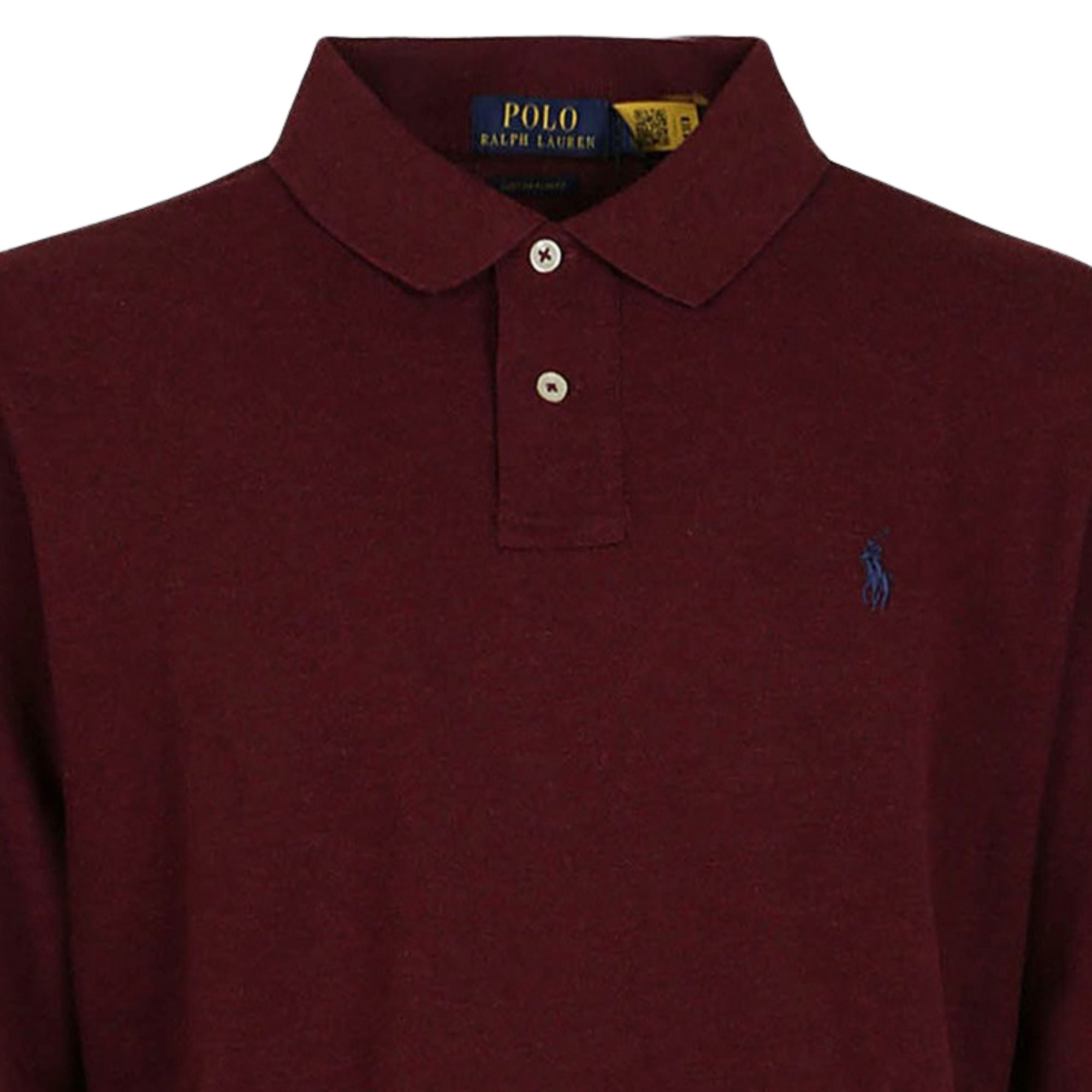 Long Sleeve Polo Shirt - Dark Red