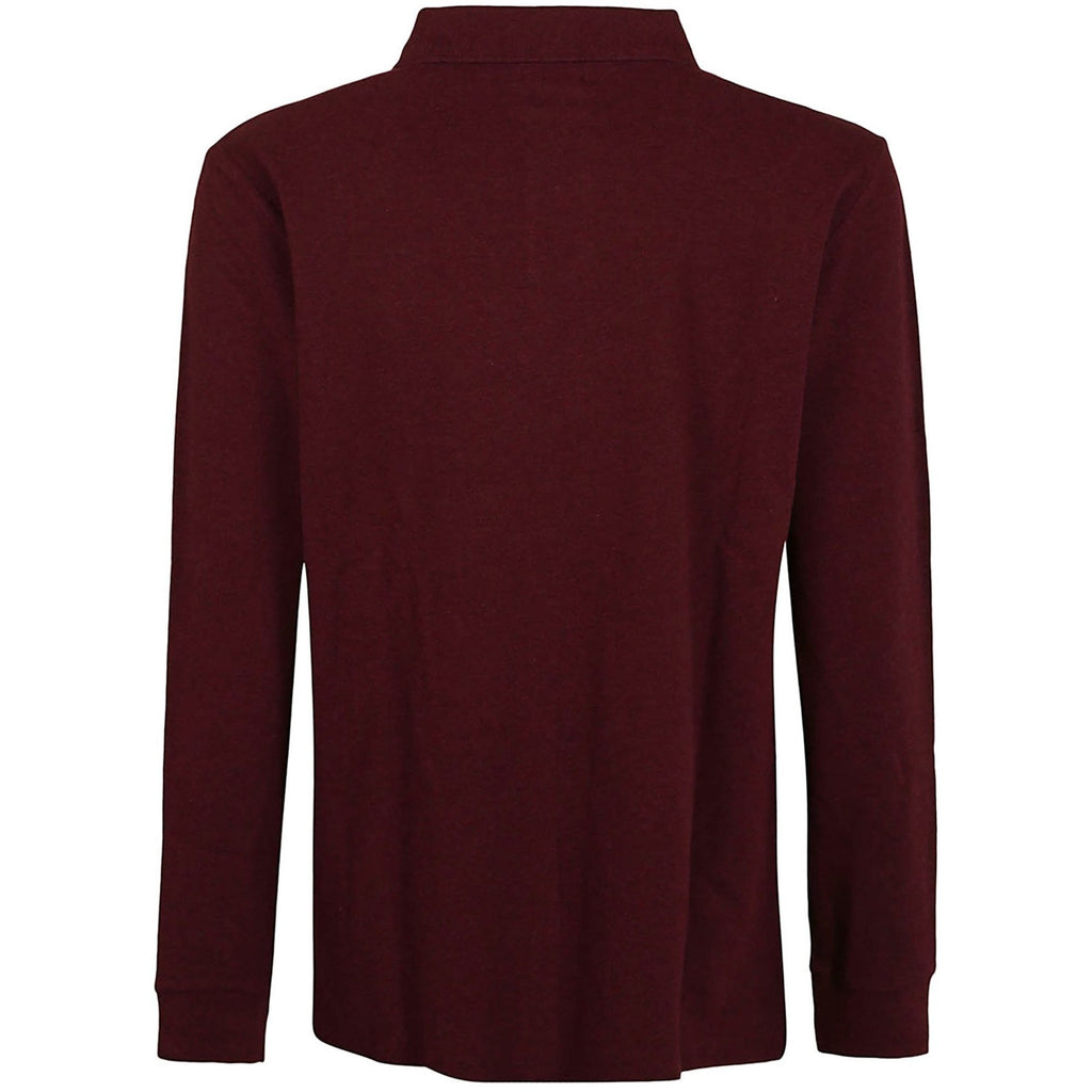 Long Sleeve Polo Shirt - Dark Red