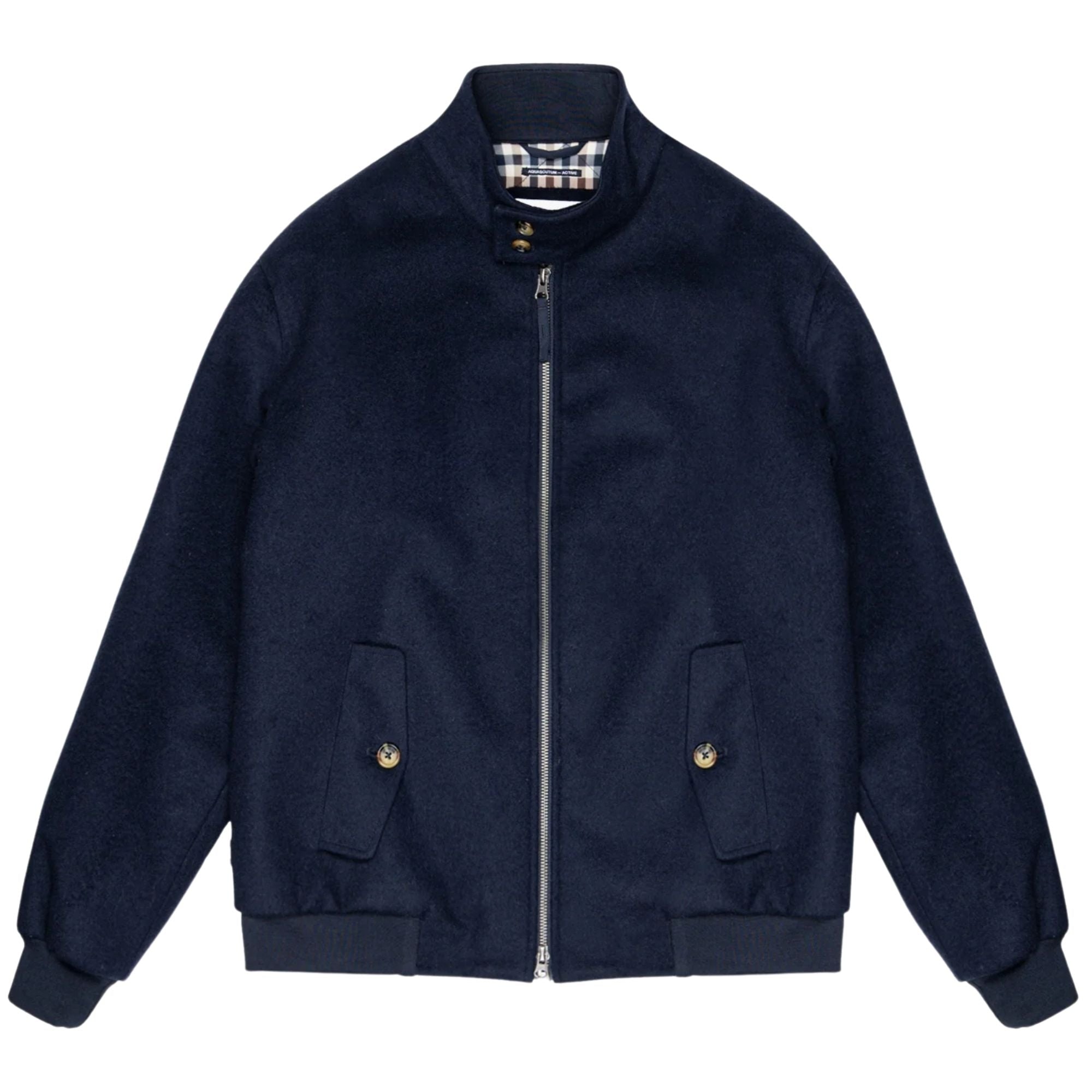 Wool Harrington Jacket - Navy