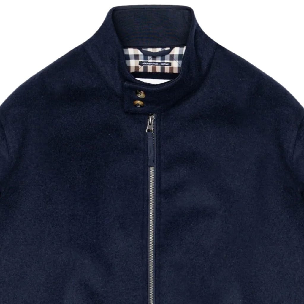 Wool Harrington Jacket - Navy