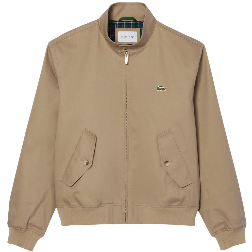 Lacoste Water-Repellent Twill Harrington Jacket - Beige
