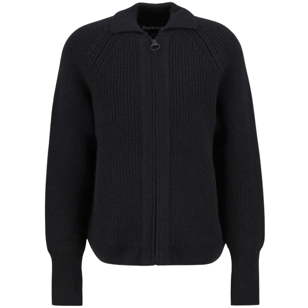 Garthman Knitted Zip-Up Jumper - Black