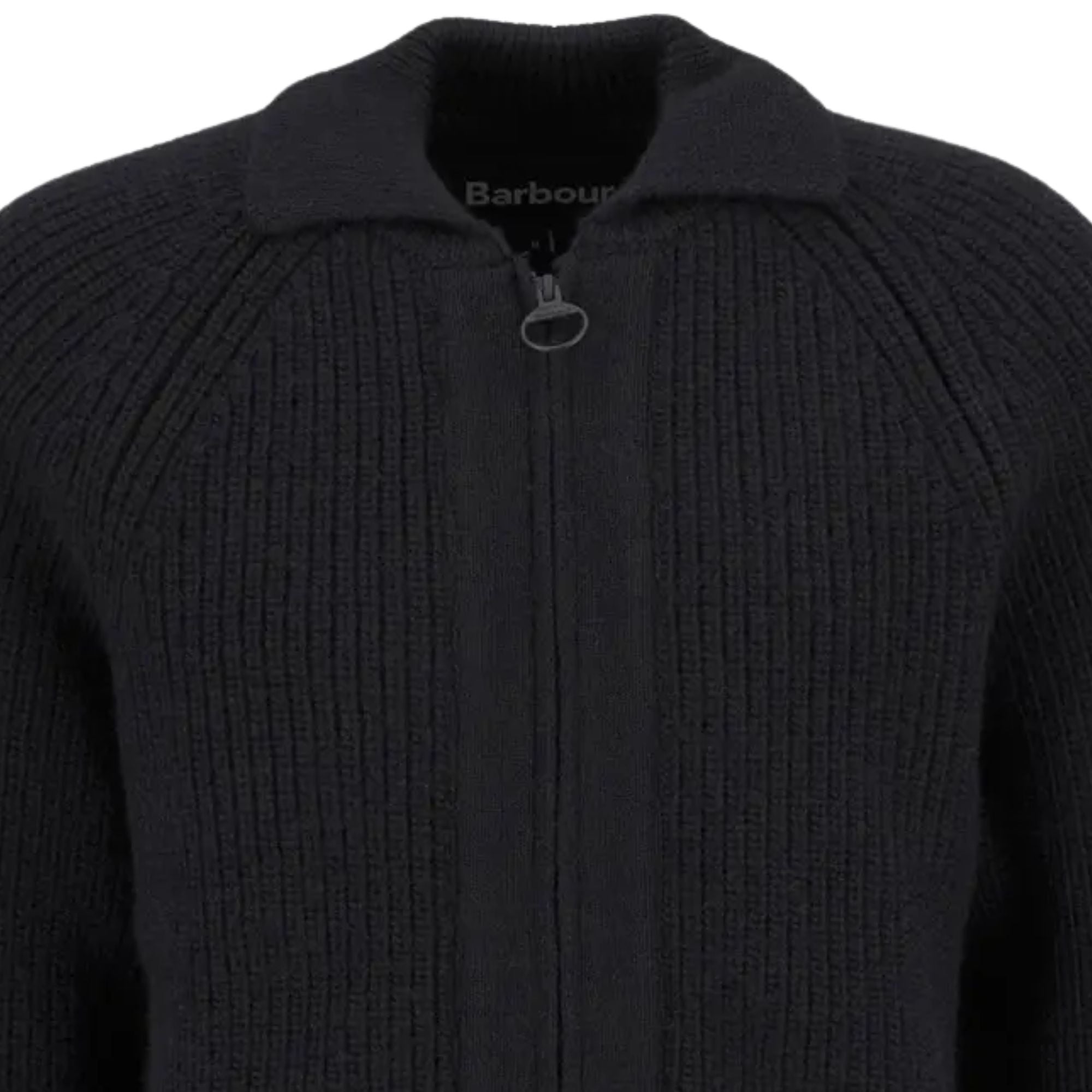 Garthman Knitted Zip-Up Jumper - Black