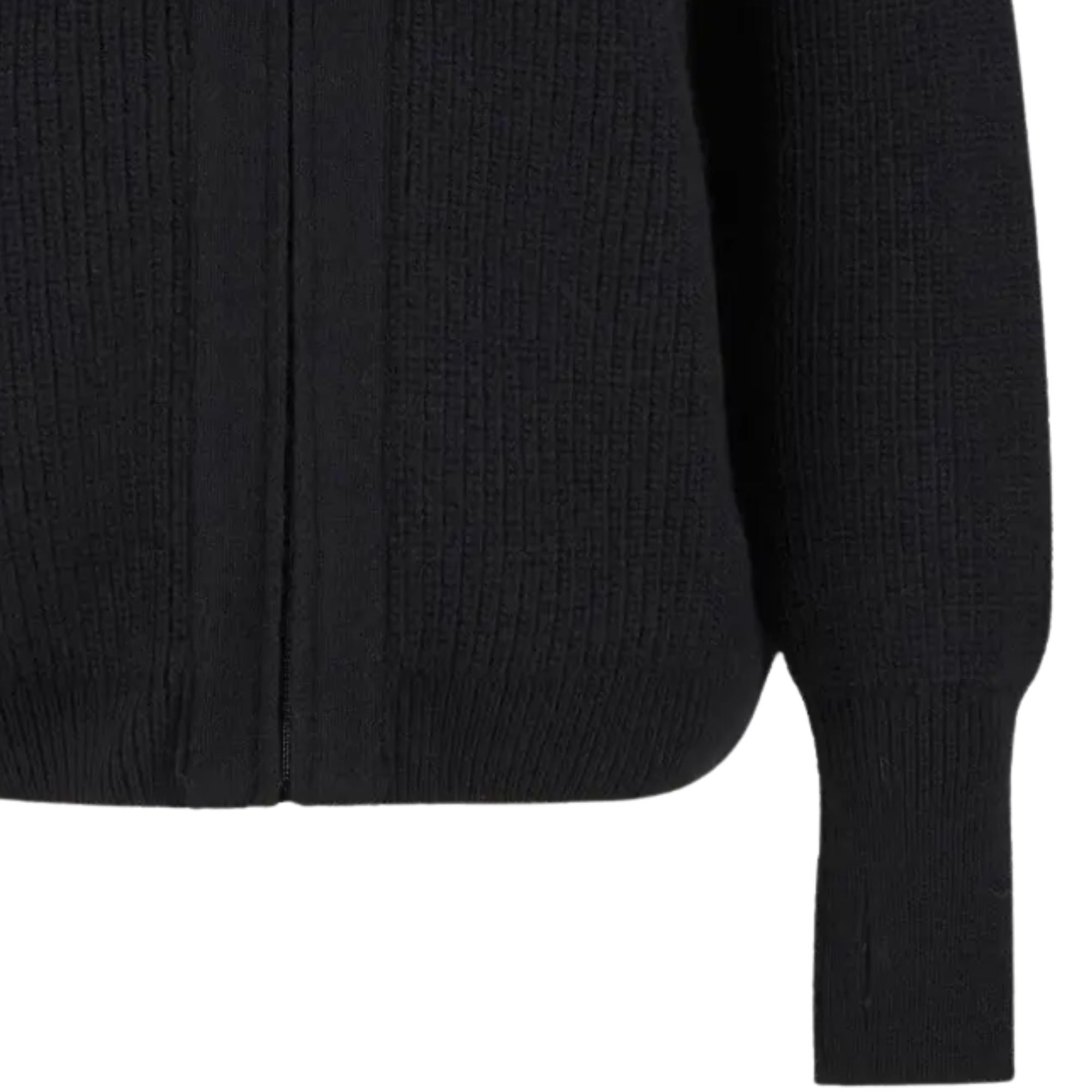 Garthman Knitted Zip-Up Jumper - Black