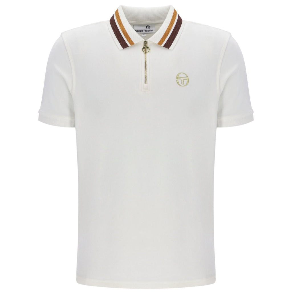 Sergio Tacchini Mahony Velour 1/4 Zip Polo - Gardenia