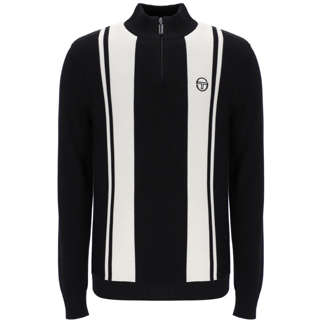 Sergio Tacchini Youngline 1/4 Zip Knitted Jumper - Black