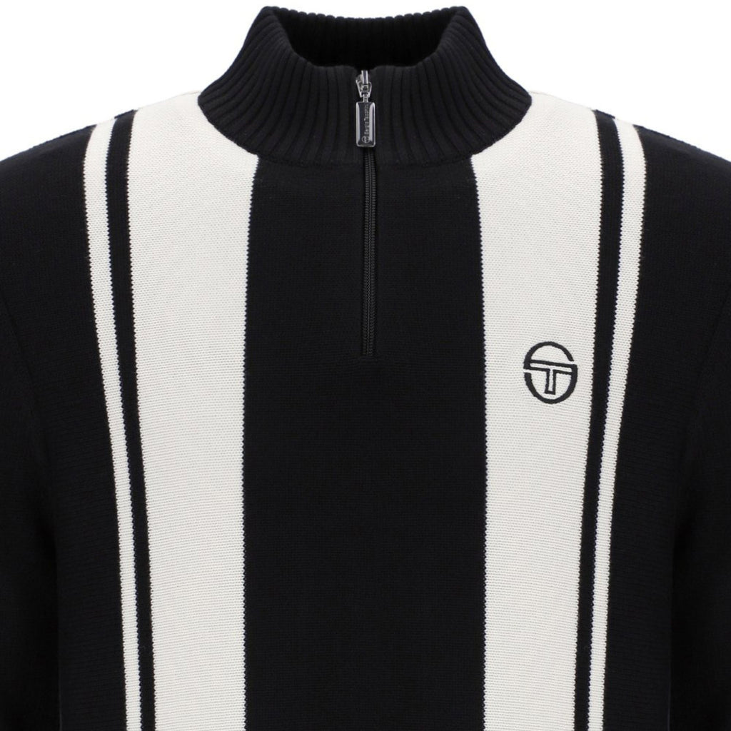 Sergio Tacchini Youngline 1/4 Zip Knitted Jumper - Black