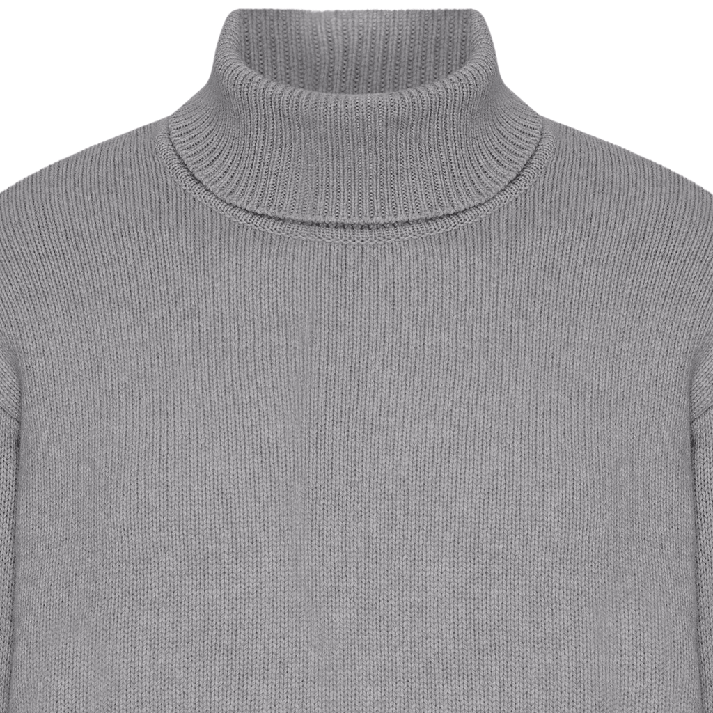 Merino Wool Turtleneck - Heather Grey