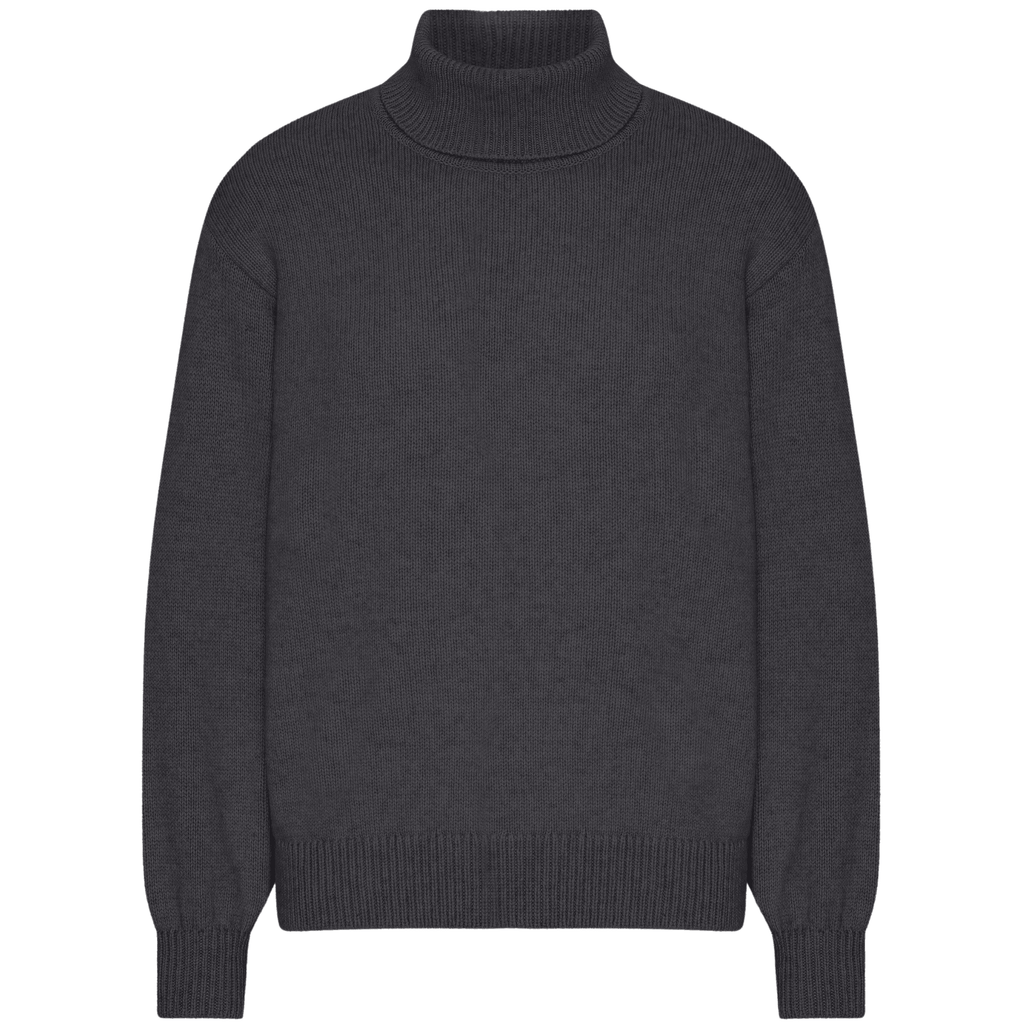 Merino Wool Turtleneck - Lava Grey