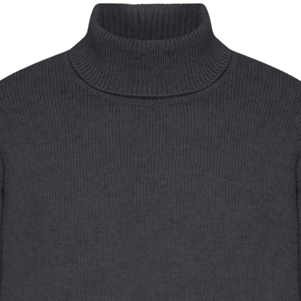 Merino Wool Turtleneck - Lava Grey