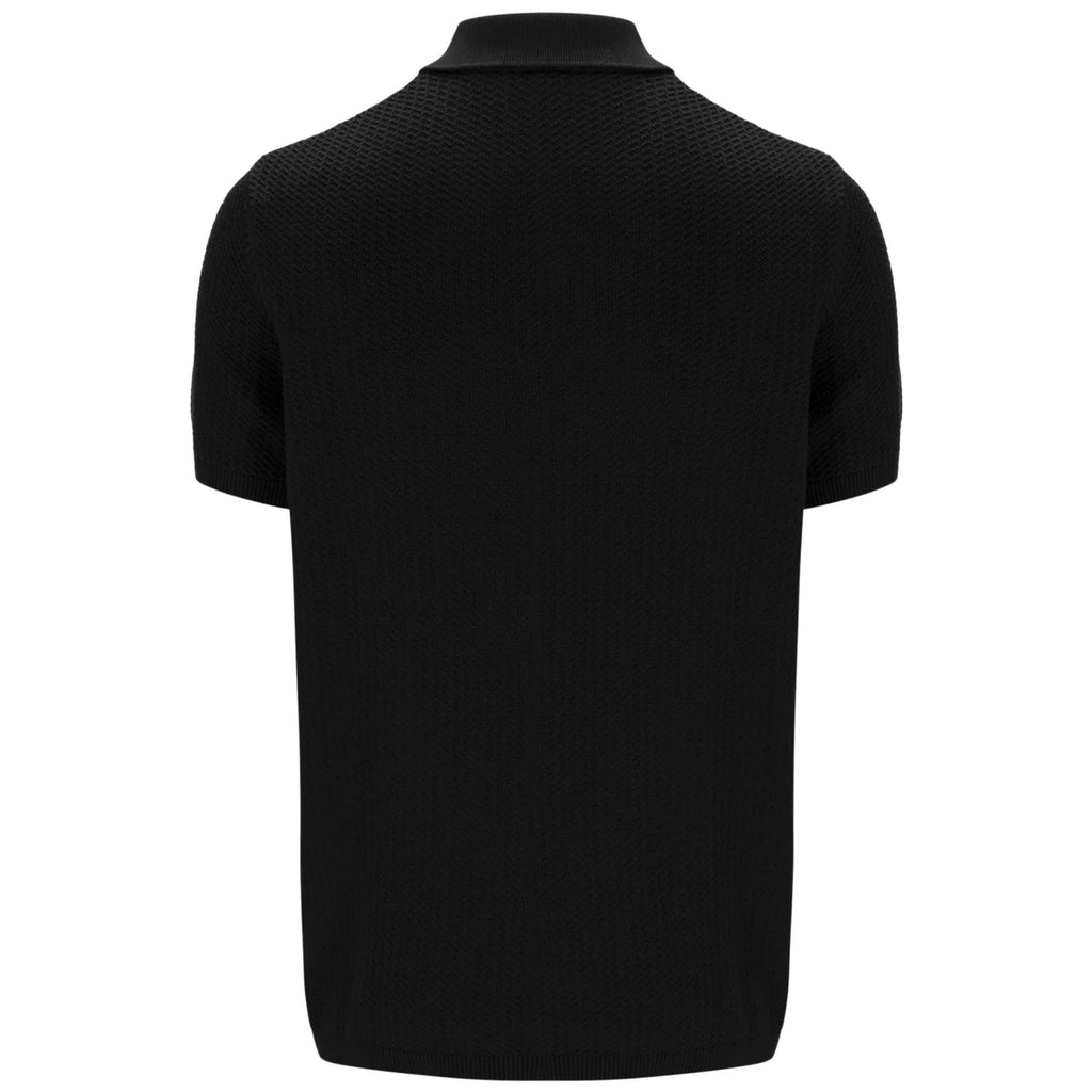 Fila Vintage Sander Textured Knit Polo Shirt - Black