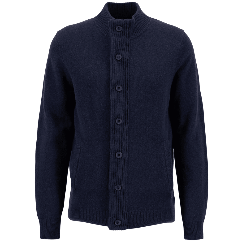 Barbour Elbow-Patch Cardigan - Navy