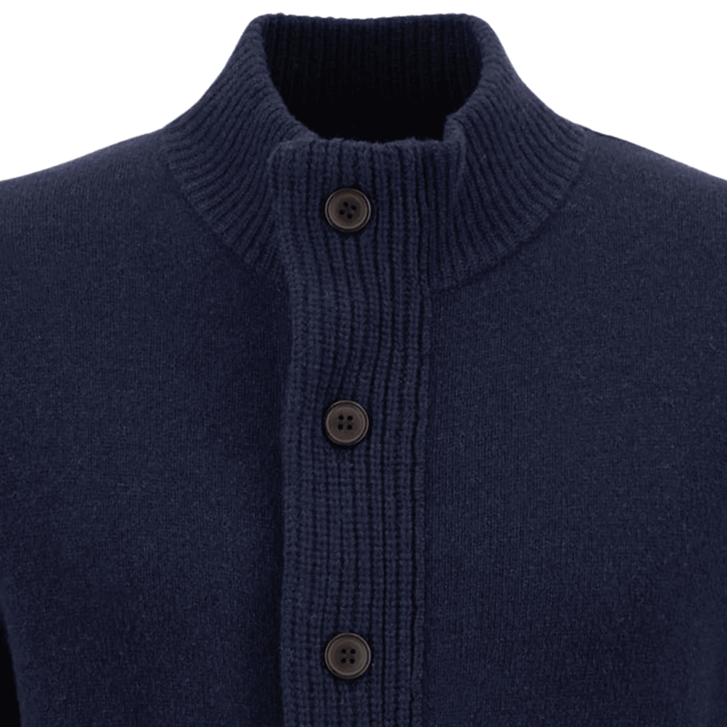 Barbour Elbow-Patch Cardigan - Navy