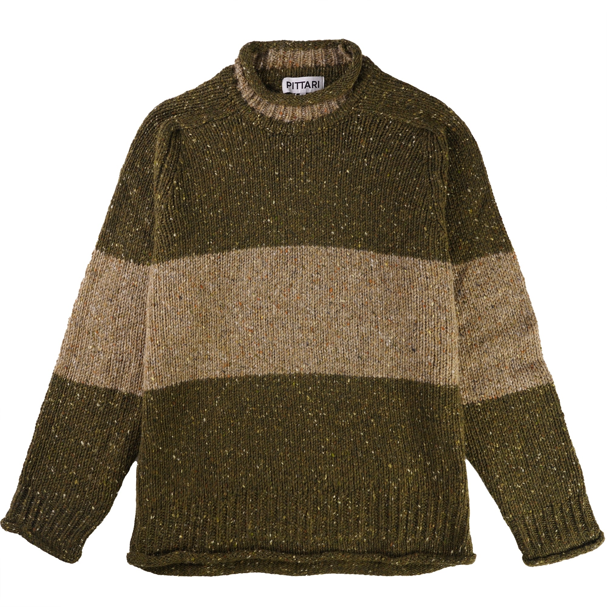 Block Stripe Jumper - Green/Beige