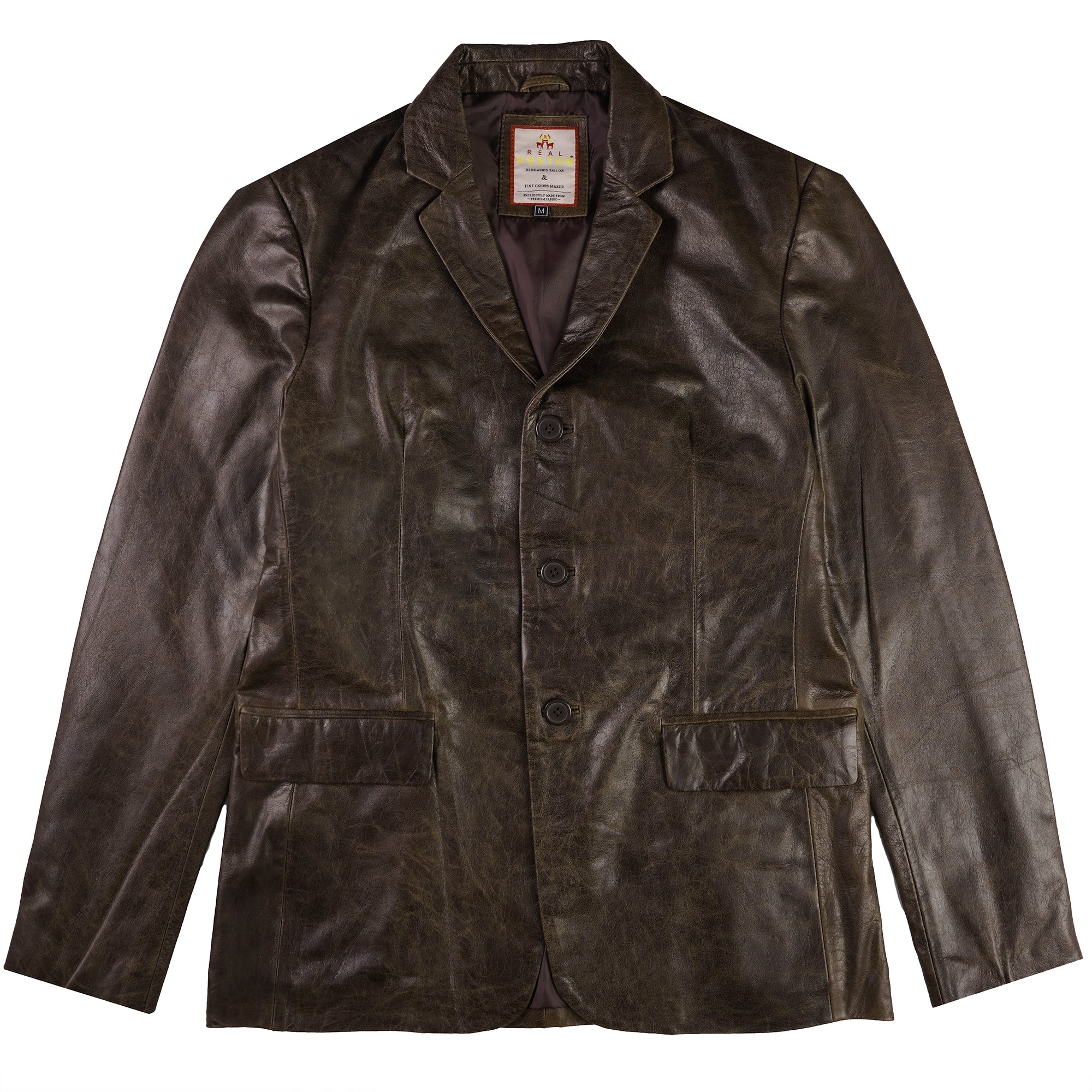 Leather Blazer Jacket - Timber Brown