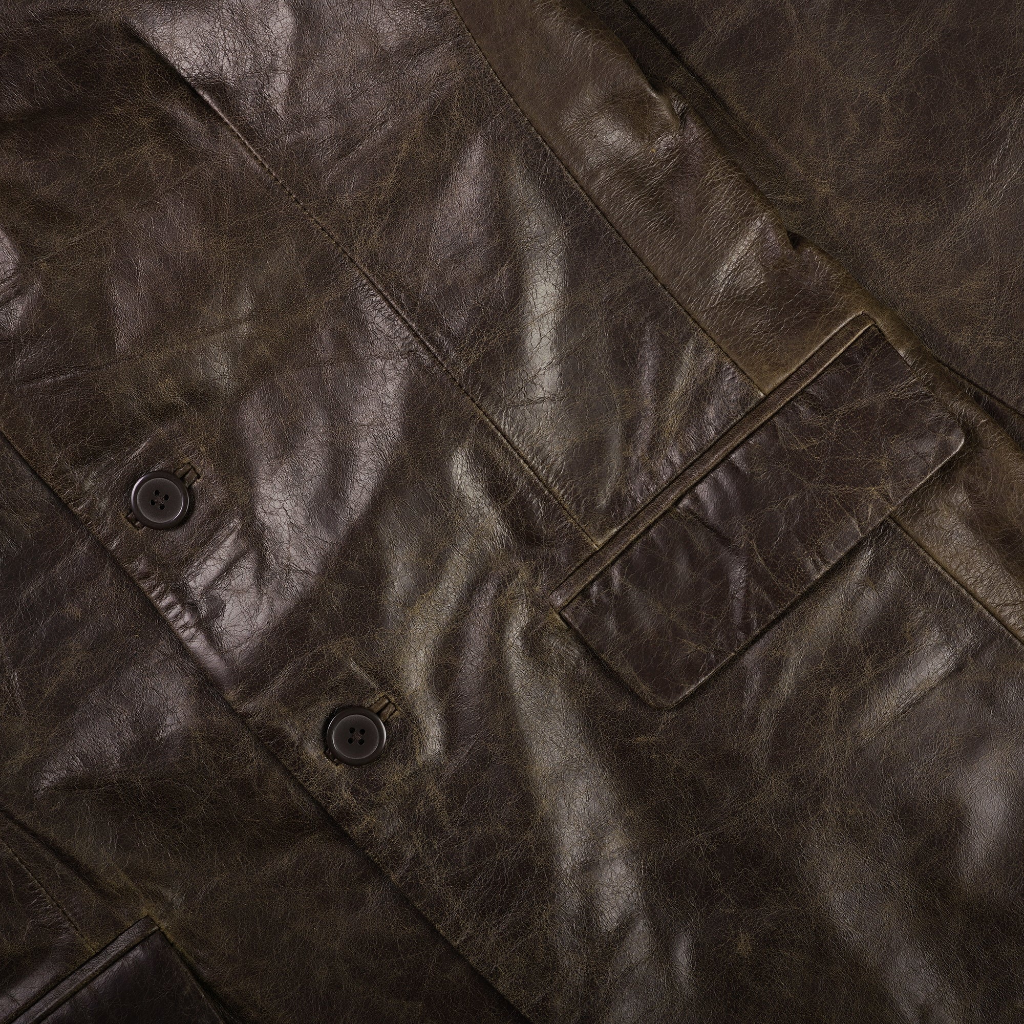 Leather Blazer Jacket - Timber Brown