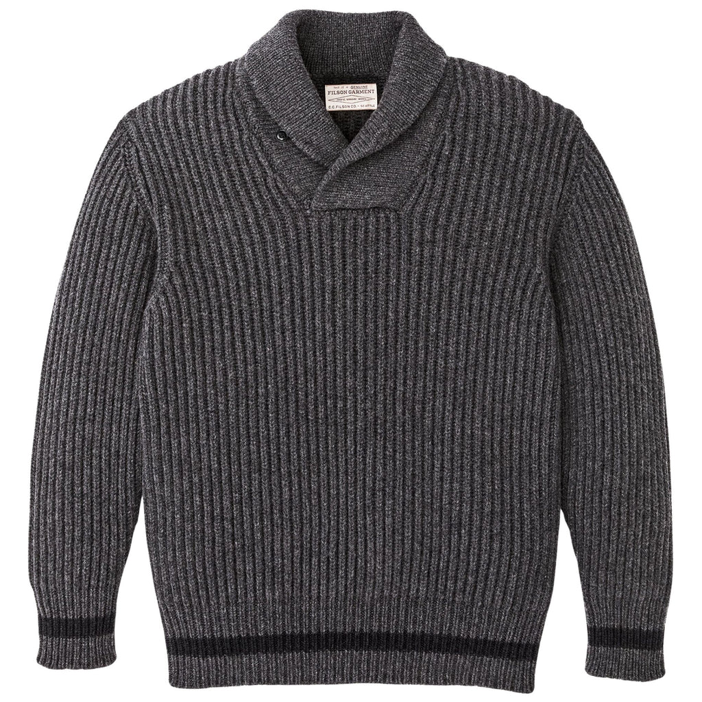 Bristol Shawl Neck Sweater - Gray