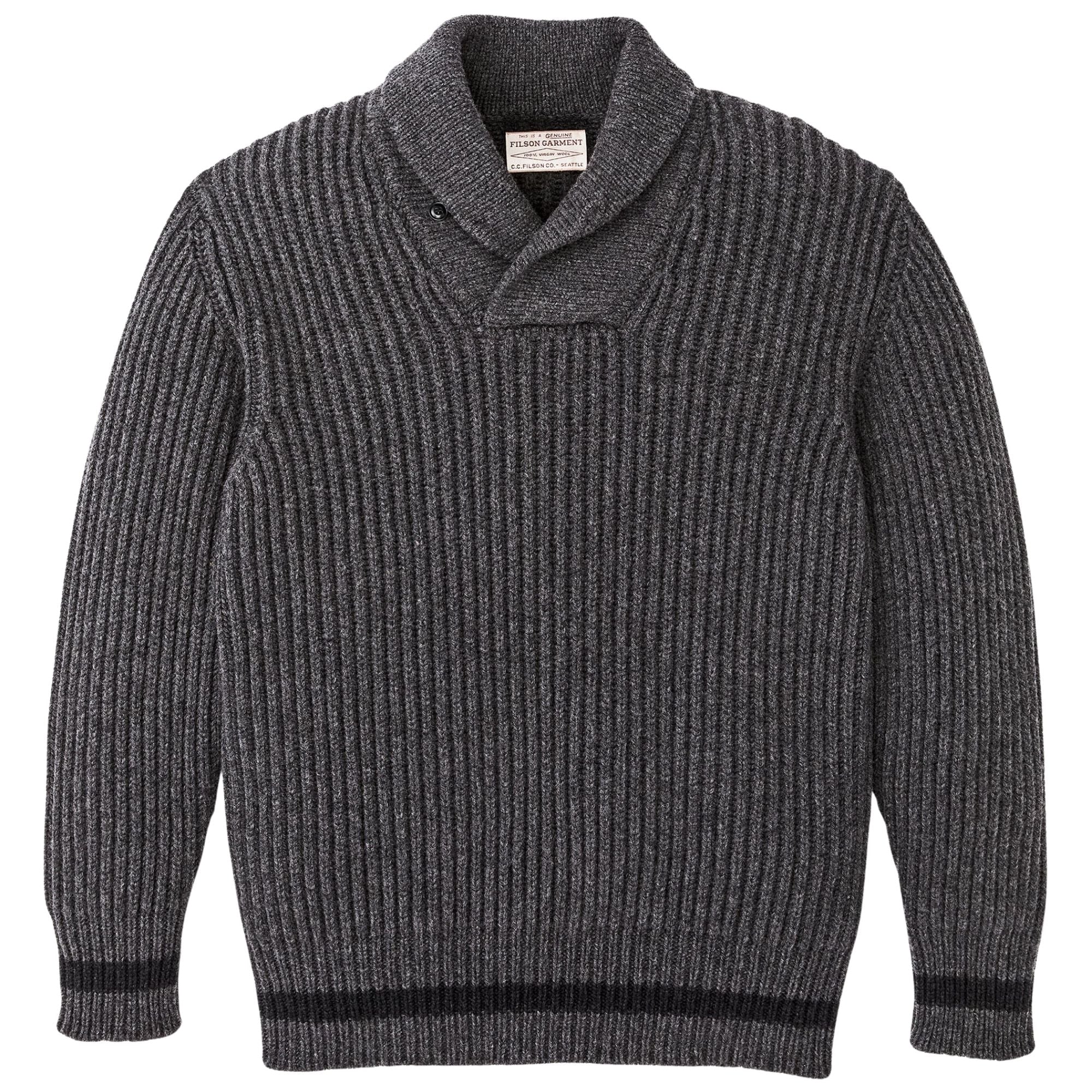 Bristol Shawl Neck Sweater - Gray
