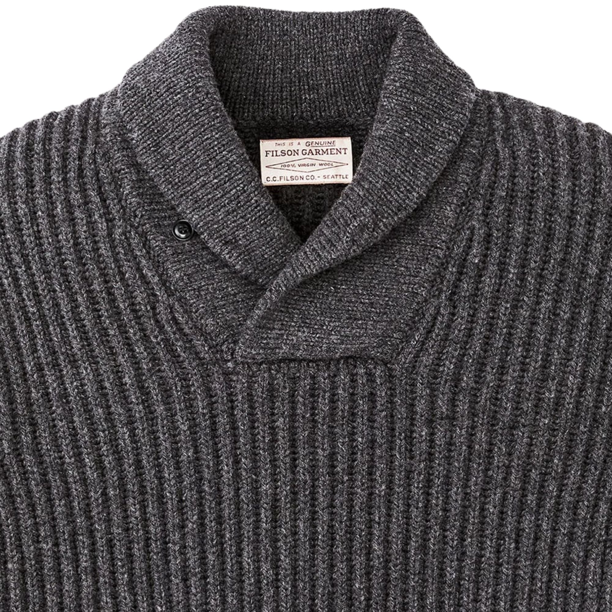 Bristol Shawl Neck Sweater - Gray