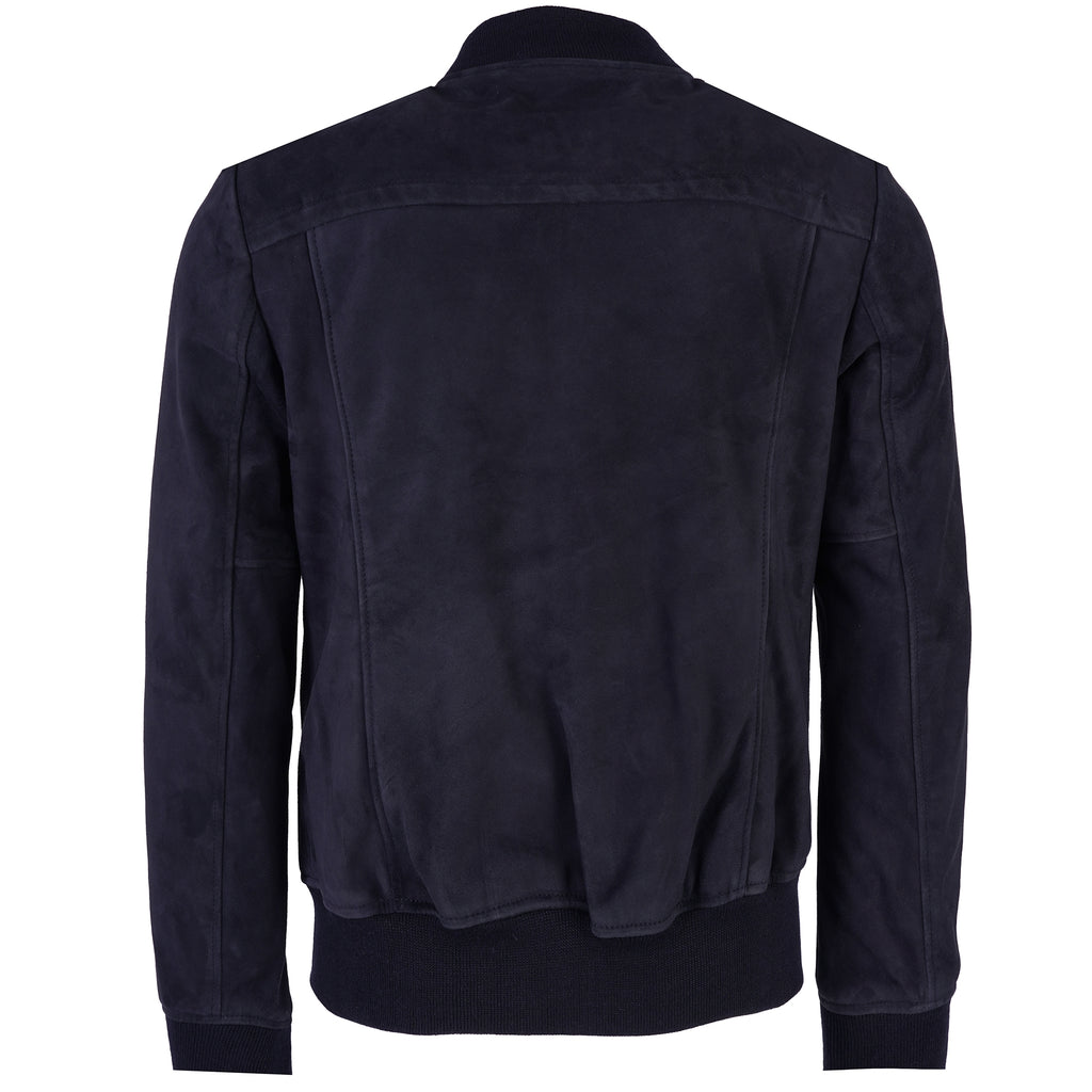 Suede Bomber Jacket - Navy