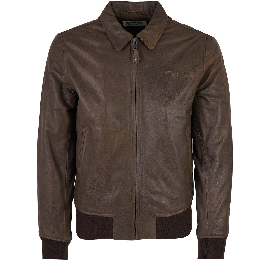 Schott NYC Leather Jacket - Dark Brown