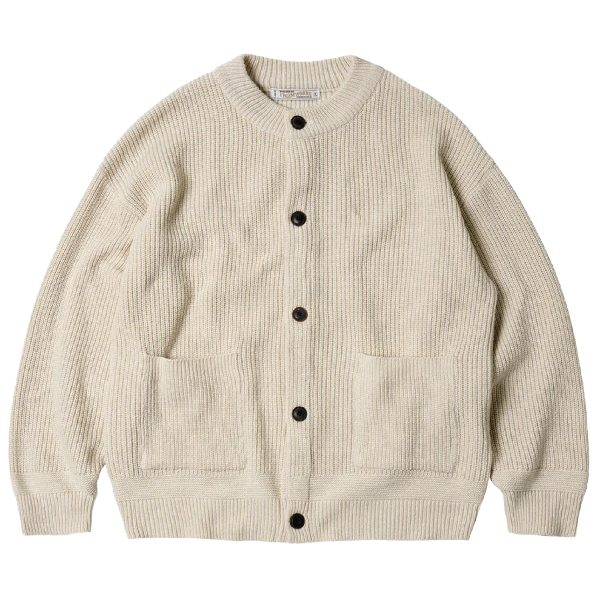 FrizmWORKS Heavy Wool Round Cardigan - Cream